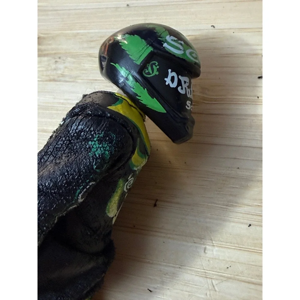 Vintage SoBe Dregs Racing Action Figure Black Green Yellow Flame Suit 4.5 Inch
